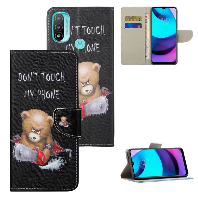 Capa De Couro Para Moto G71 5G Urso Perigoso