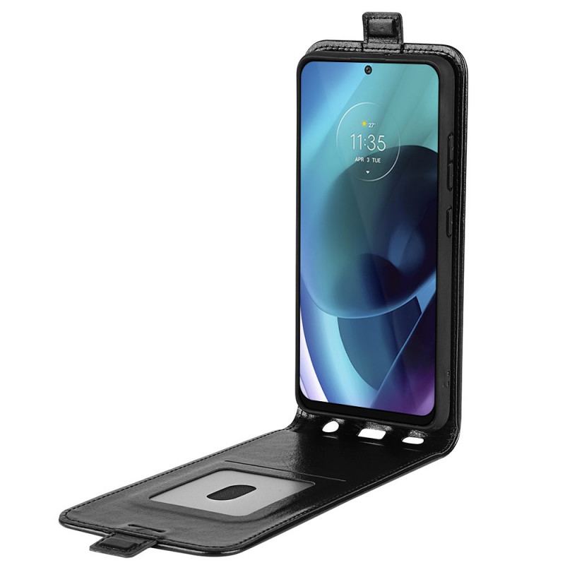 Capa Flip Para Moto G71 5G De Couro Dobrável Retrô