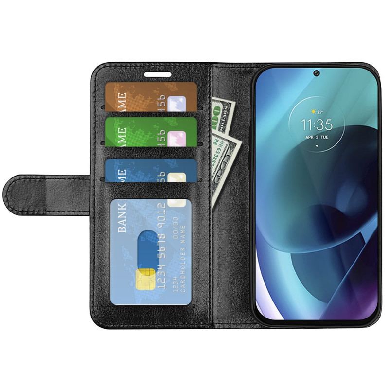 Capa Flip Para Moto G71 5G Efeito Couro