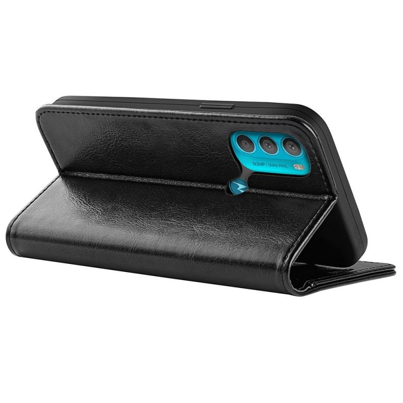 Capa Flip Para Moto G71 5G Efeito Couro