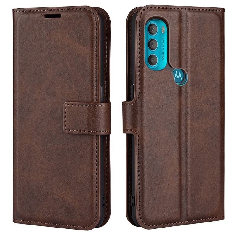 Capa Flip Para Moto G71 5G Efeito De Couro Extremo Fino