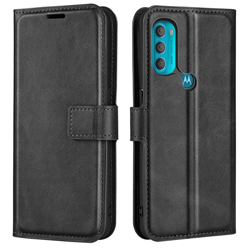 Capa Flip Para Moto G71 5G Efeito De Couro Extremo Fino