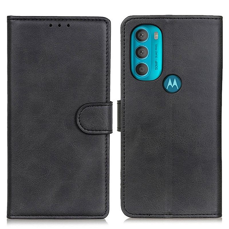 Capa Flip Para Moto G71 5G Efeito De Couro Fosco Retrô