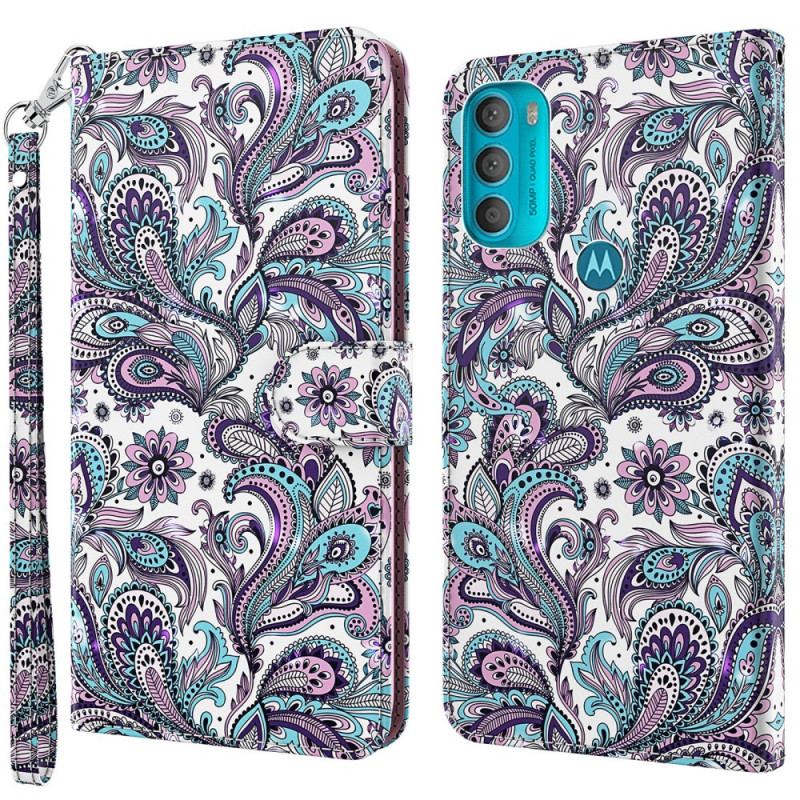 Capa Flip Para Moto G71 5G Paisley