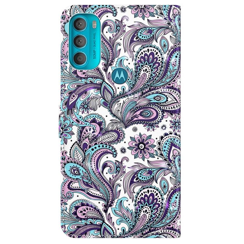 Capa Flip Para Moto G71 5G Paisley