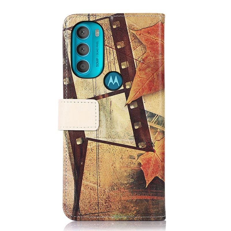 Capa Flip Para Moto G71 5G Torre Eiffel No Outono