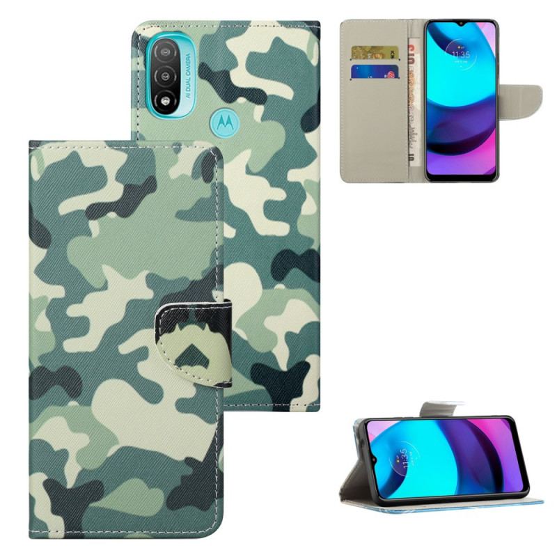 Capa Folio Para Moto G71 5G Camuflagem Militar