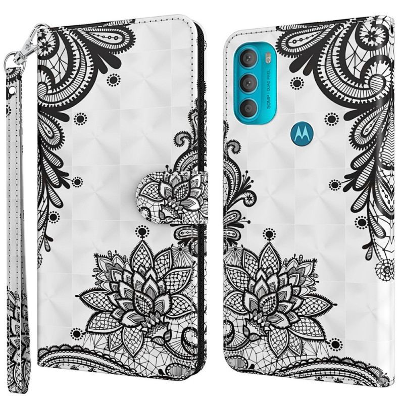 Capa Folio Para Moto G71 5G Renda Chique