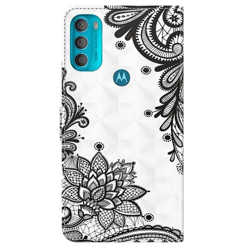 Capa Folio Para Moto G71 5G Renda Chique
