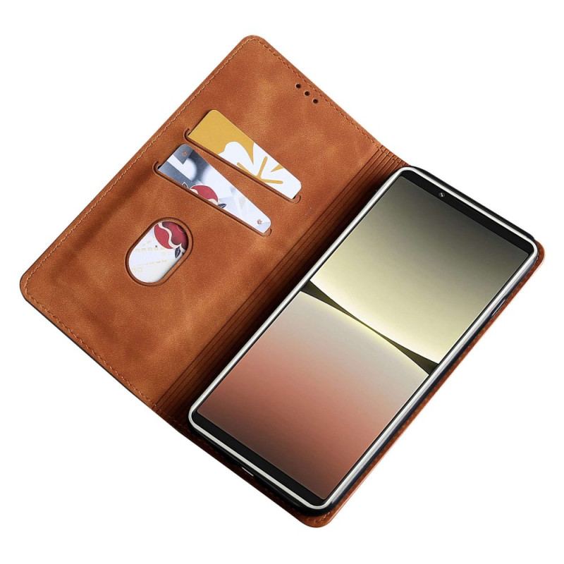 Capa De Celular Para Sony Xperia 5 IV Flip Couro Falso Elegante