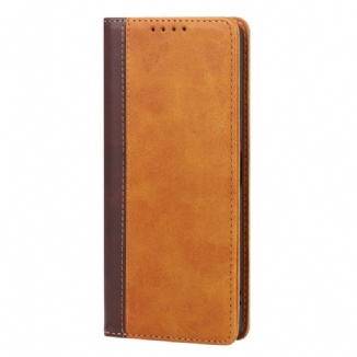 Capa De Celular Para Sony Xperia 5 IV Flip Efeito De Couro De Dois Tons