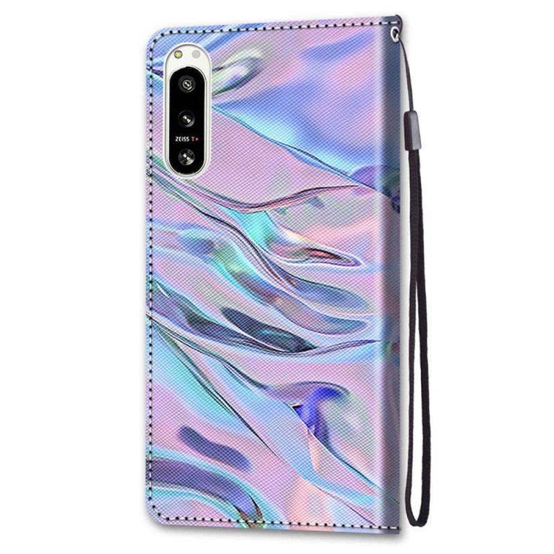 Capa De Couro Para Sony Xperia 5 IV Como Tinta