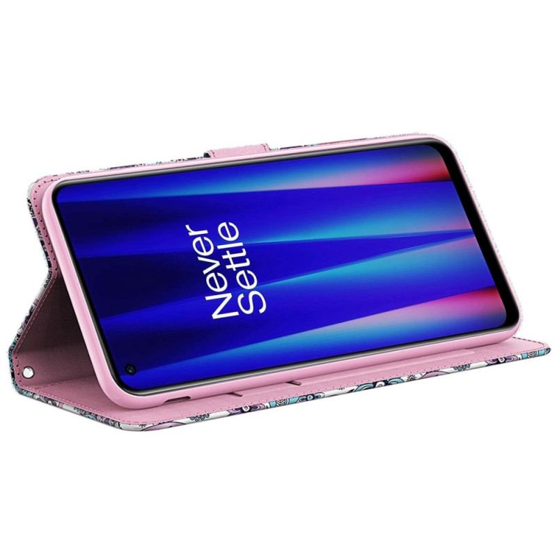 Capa De Couro Para Sony Xperia 5 IV De Cordão Padrão Strappy Paisley