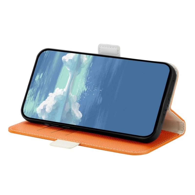 Capa De Couro Para Sony Xperia 5 IV Fecho Duplo De Couro De Lichia