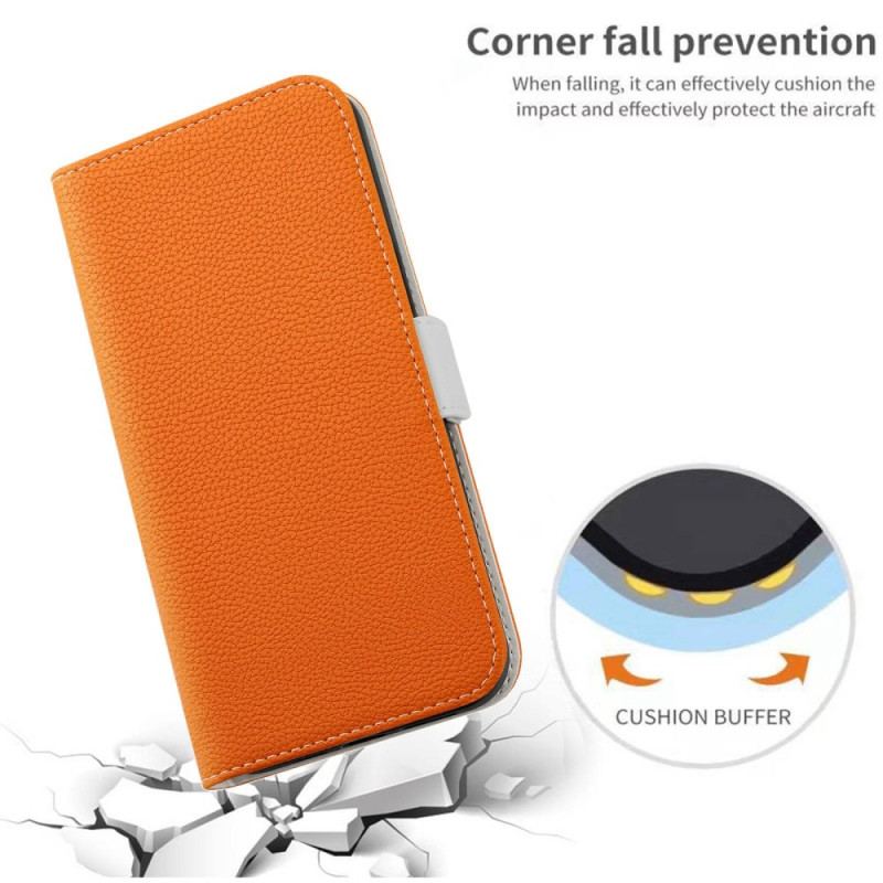 Capa De Couro Para Sony Xperia 5 IV Fecho Duplo De Couro De Lichia