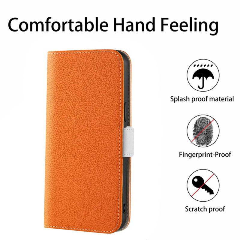 Capa De Couro Para Sony Xperia 5 IV Fecho Duplo De Couro De Lichia