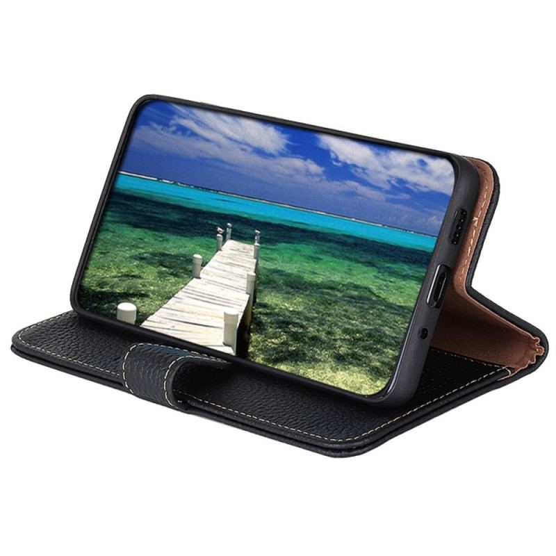Capa De Couro Para Sony Xperia 5 IV Khazneh Lichia Couro
