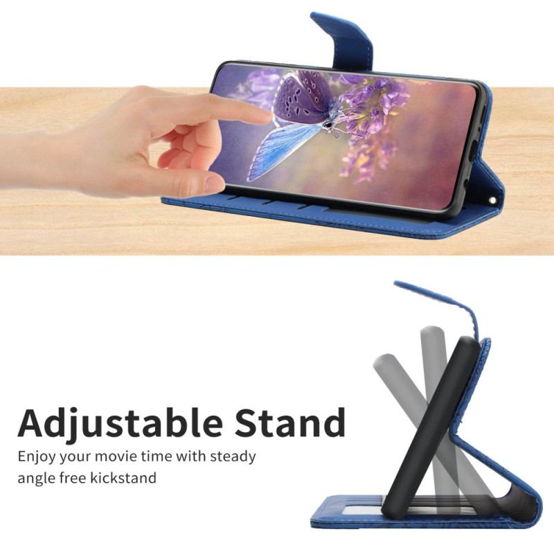Capa Flip Para Sony Xperia 5 IV Borboletas Com Alça De Ombro