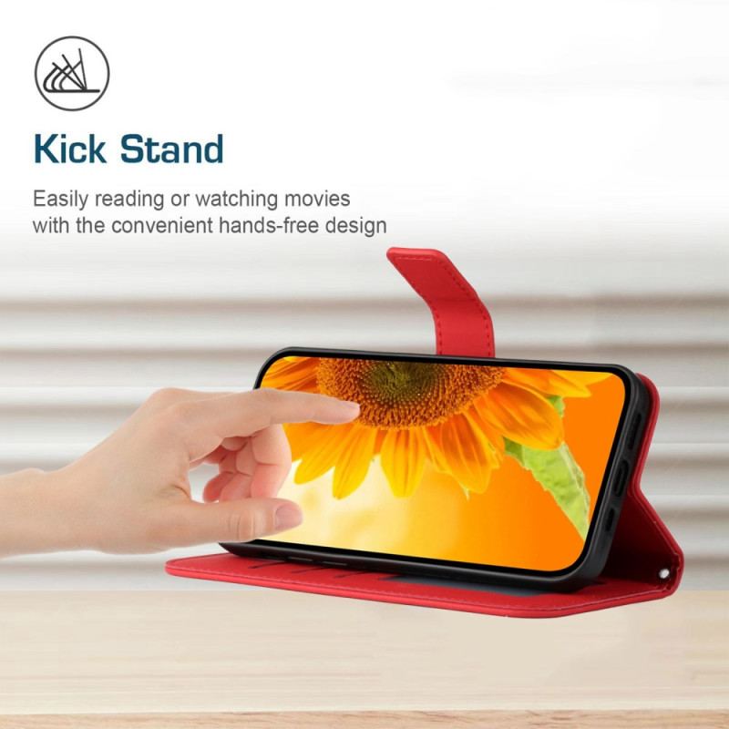 Capa Flip Para Sony Xperia 5 IV De Cordão Girassol Strappy