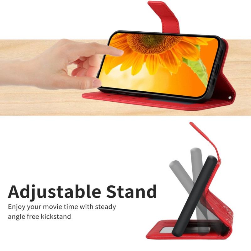 Capa Flip Para Sony Xperia 5 IV De Cordão Girassol Strappy