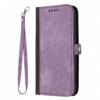 Capa Flip Para Sony Xperia 5 IV Dois Tons Com Alça