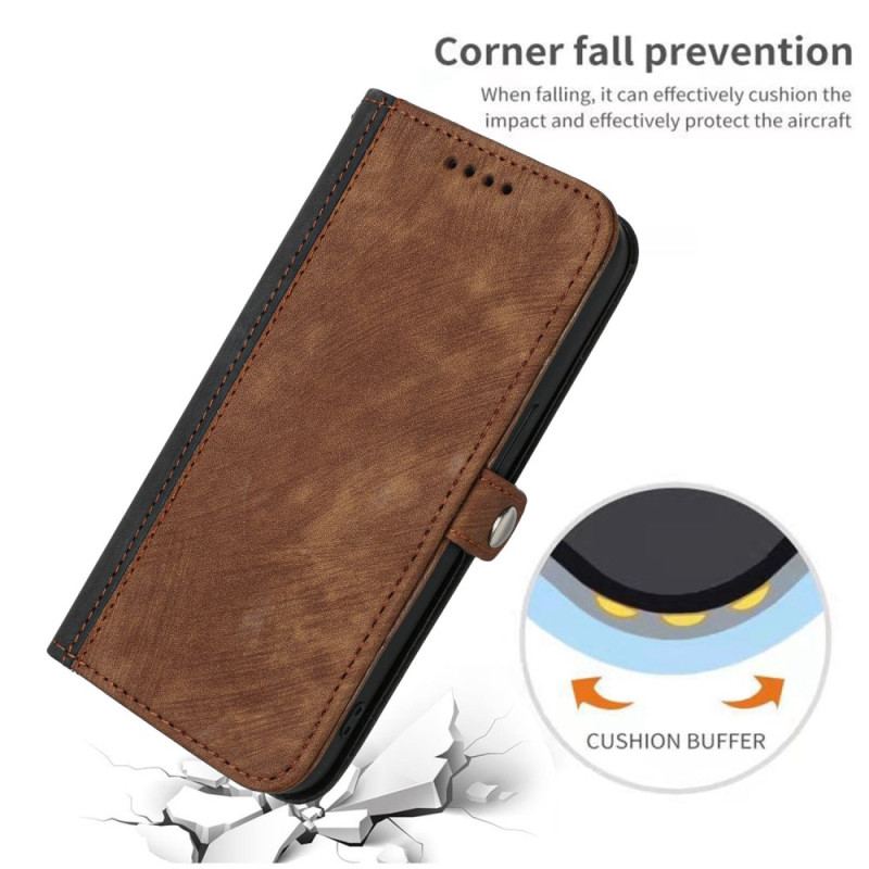 Capa Flip Para Sony Xperia 5 IV Dois Tons Com Alça