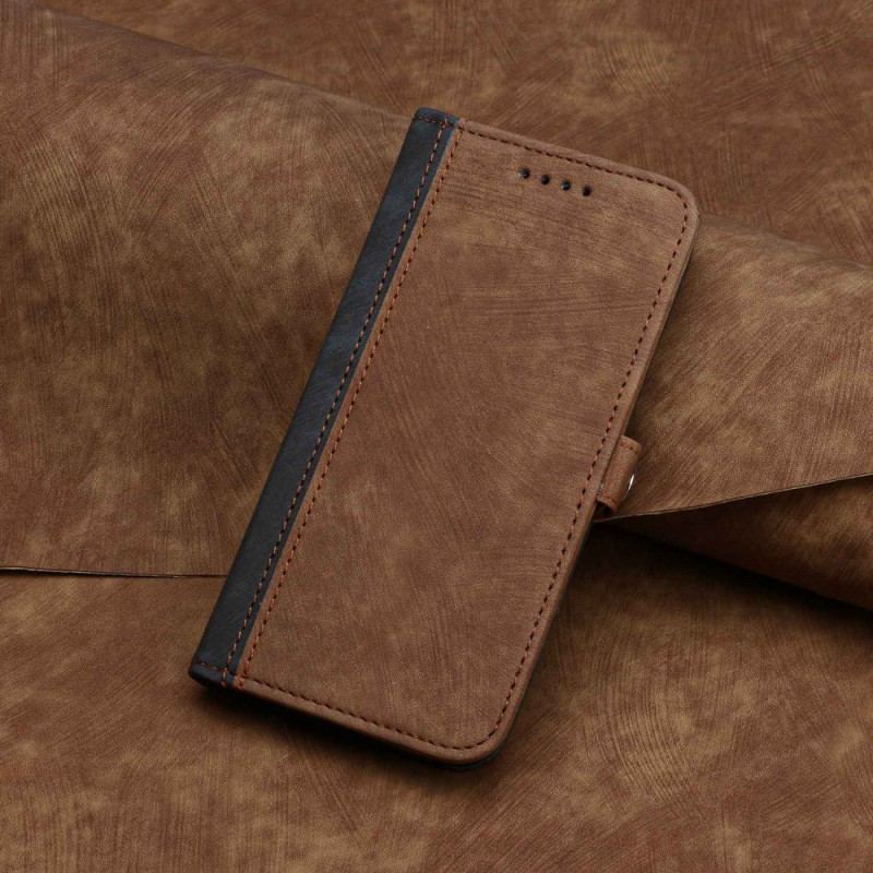 Capa Flip Para Sony Xperia 5 IV Dois Tons Com Alça