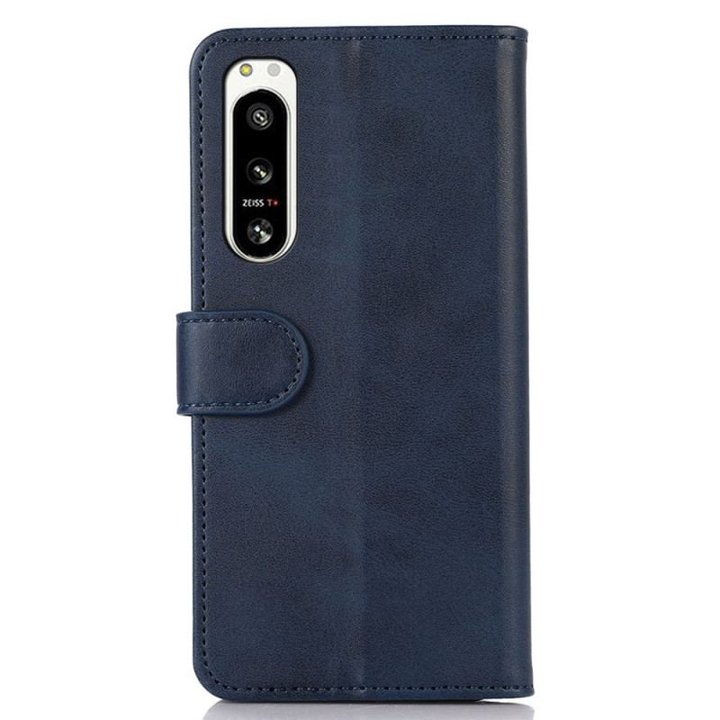 Capa Flip Para Sony Xperia 5 IV Estilo Clássico De Couro