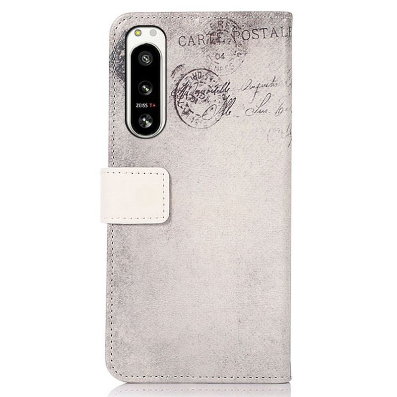 Capa Flip Para Sony Xperia 5 IV Gato Viajante