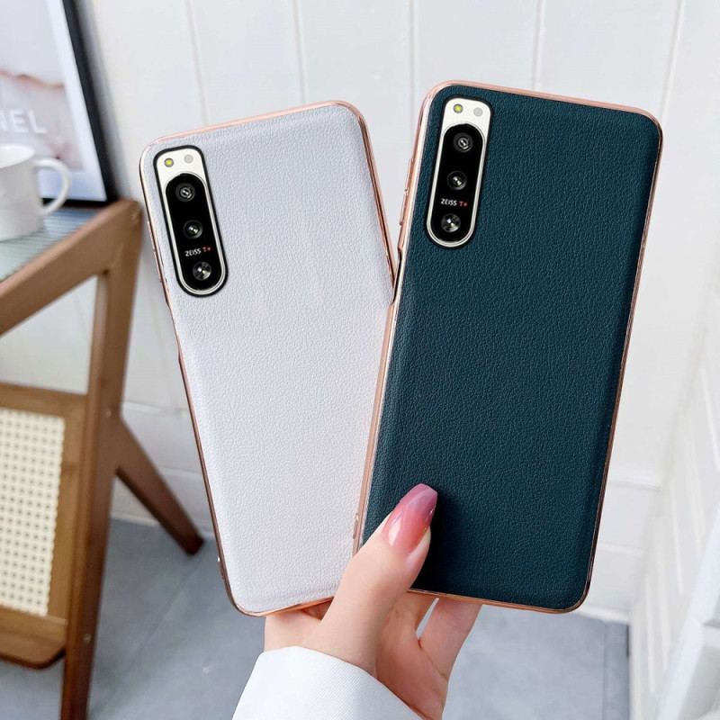 Capa Para Sony Xperia 5 IV Couro Genuíno