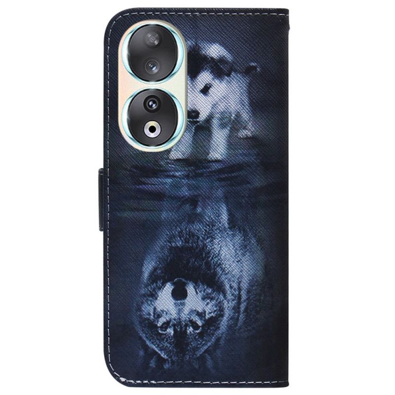 Capa Flip Para Honor 90 Sonho De Cachorrinho