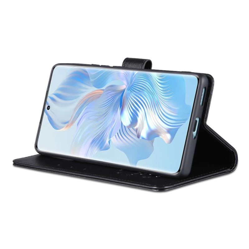 Capa Folio Para Honor 90 Efeito Couro Azns