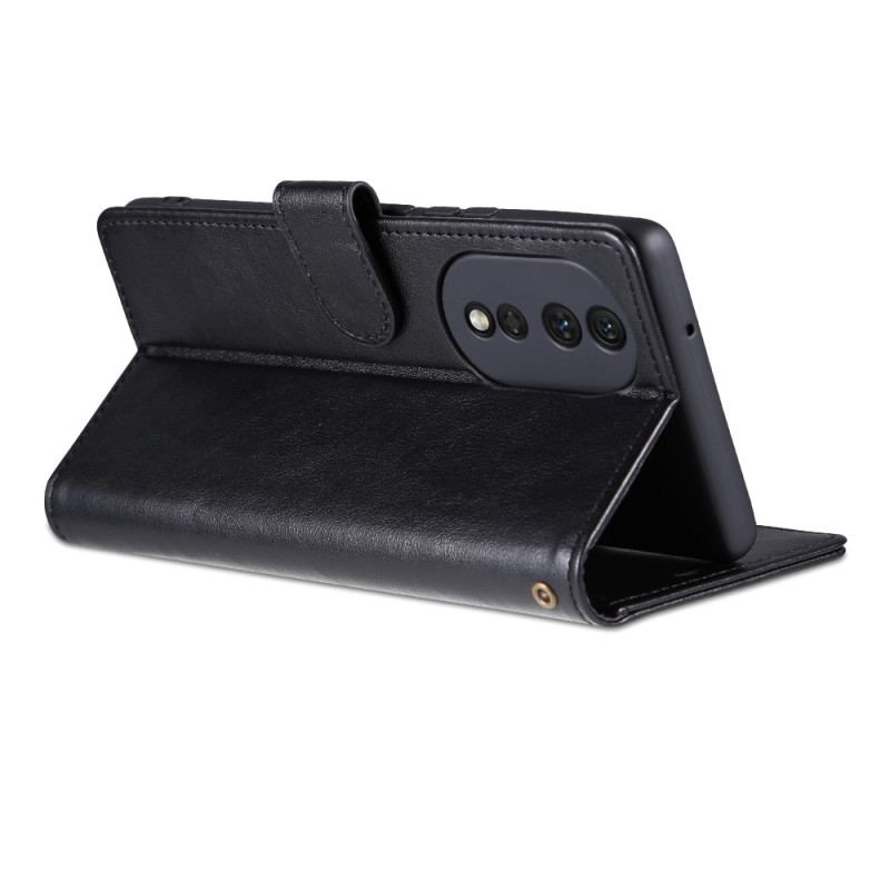 Capa Folio Para Honor 90 Efeito Couro Azns