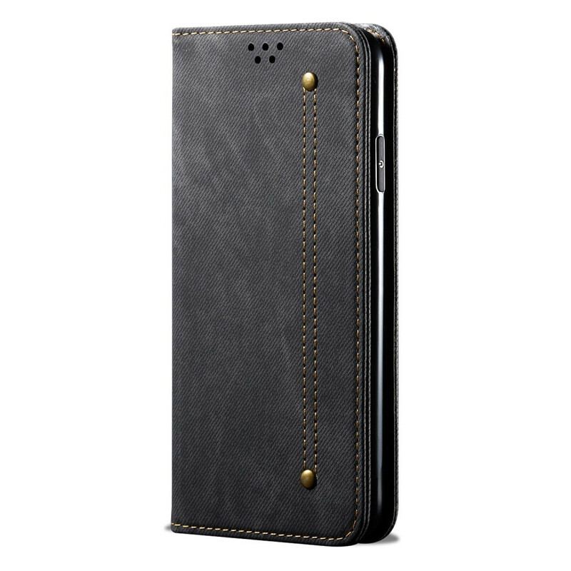 Capa De Celular Para Huawei P Smart S Flip Tecido Jeans