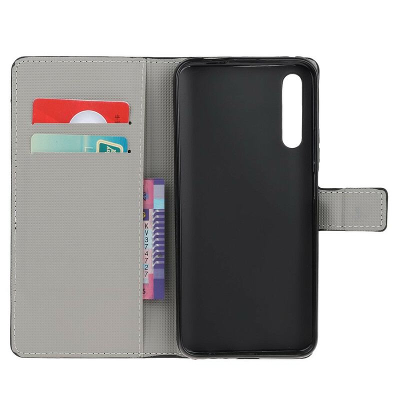 Capa De Couro Para Huawei P Smart S Design Da Galáxia