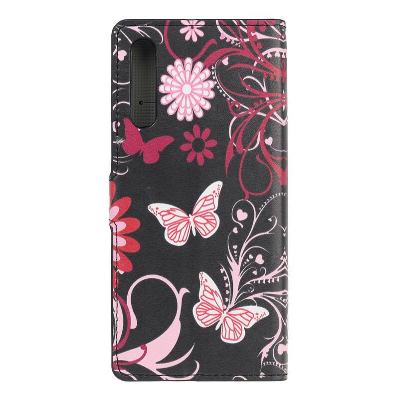 Capa Flip Para Huawei P Smart S Borboletas E Flores