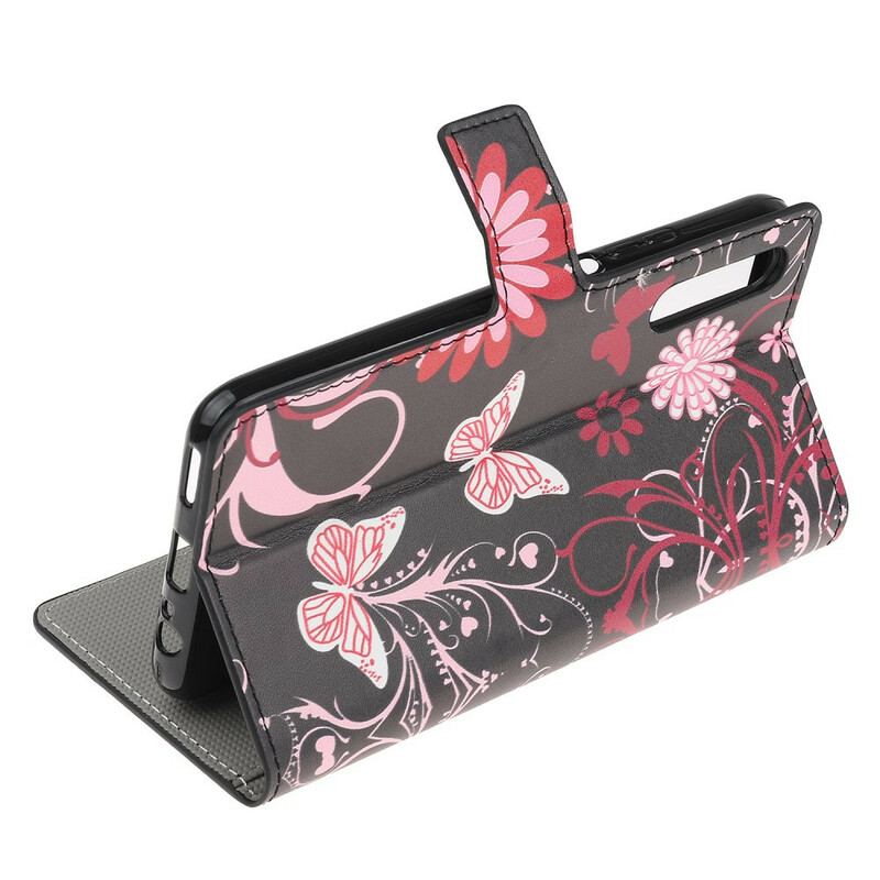 Capa Flip Para Huawei P Smart S Borboletas E Flores