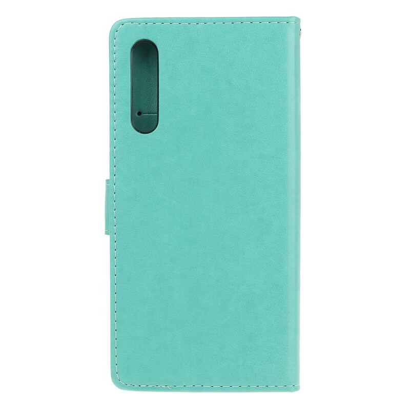 Capa Folio Para Huawei P Smart S De Cordão Pulseira Borboletas E Flores