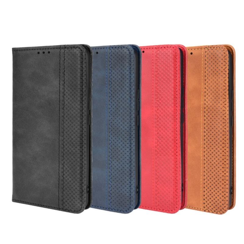 Capa De Celular Para Honor 50 Pro Flip Efeito Couro Vintage Estilizado Profissional