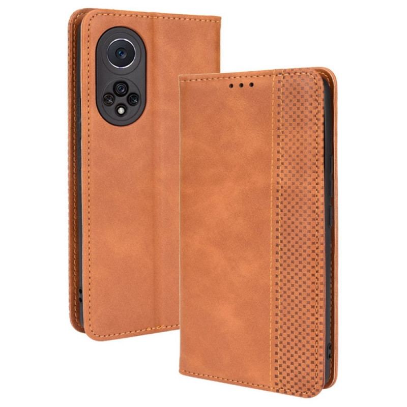 Capa De Celular Para Huawei Nova 9 Pro Flip Efeito Couro Vintage Estilizado