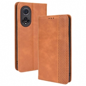 Capa De Celular Para Huawei Nova 9 Pro Flip Efeito Couro Vintage Estilizado