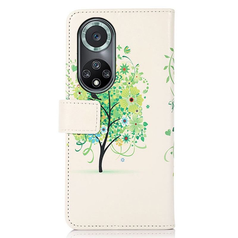 Capa De Couro Para Huawei Nova 9 Pro Árvore Florida