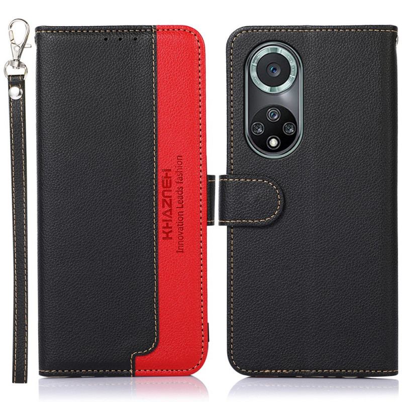 Capa De Couro Para Huawei Nova 9 Pro Estilo Lichia Rfid Khazneh