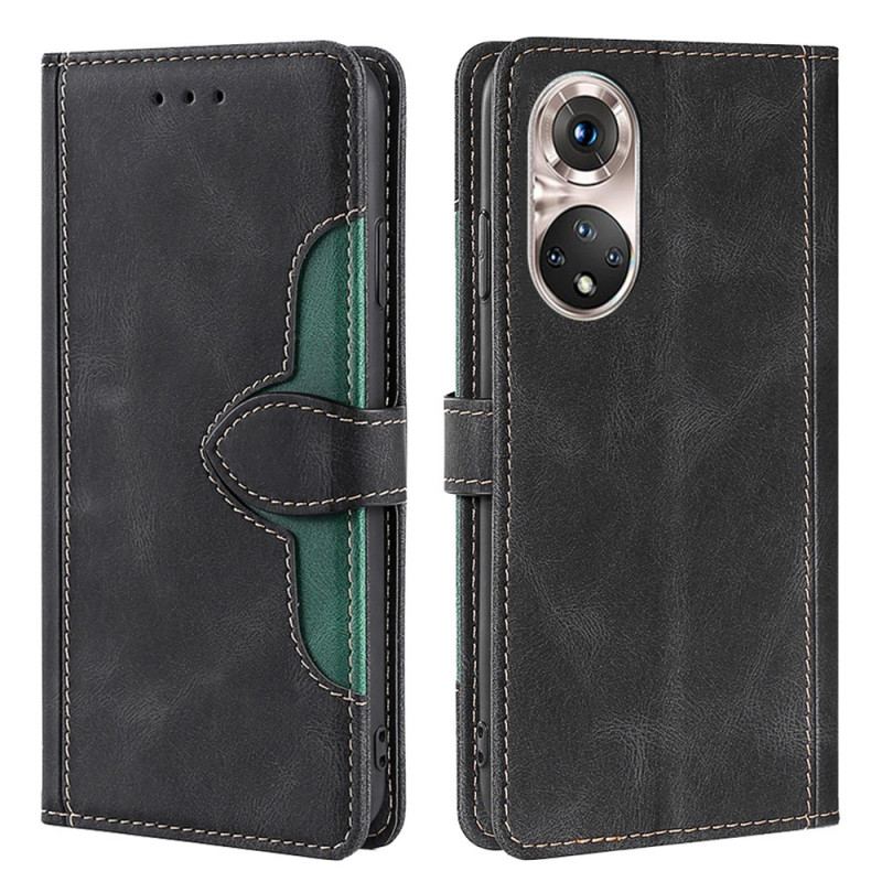 Capa De Couro Para Huawei Nova 9 Pro Couro Sintético Bicolor Estiloso