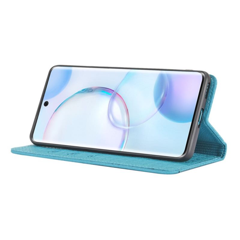 Capa Flip Para Huawei Nova 9 Pro De Cordão Estilo De Couro Trançado Com Tiras