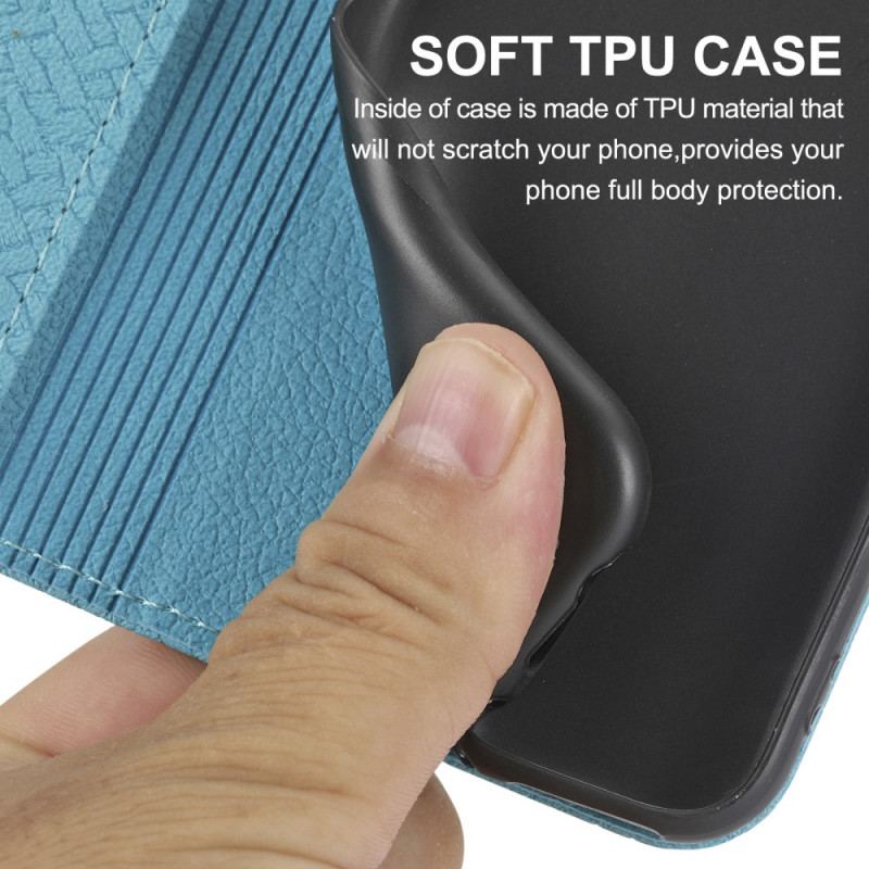 Capa Flip Para Huawei Nova 9 Pro De Cordão Estilo De Couro Trançado Com Tiras