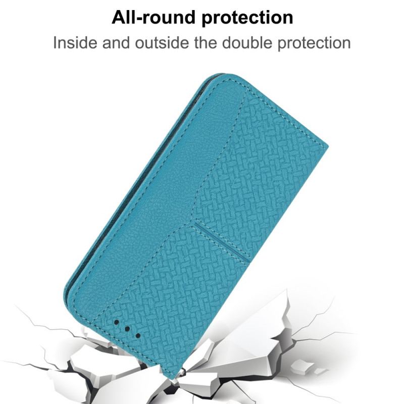 Capa Flip Para Huawei Nova 9 Pro De Cordão Estilo De Couro Trançado Com Tiras