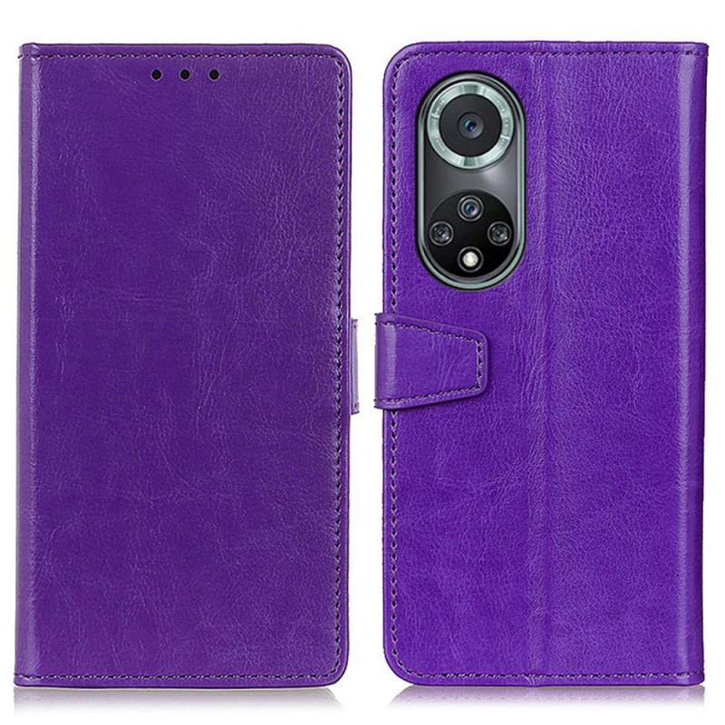 Capa Folio Para Huawei Nova 9 Pro Efeito Couro Brilhante Simples
