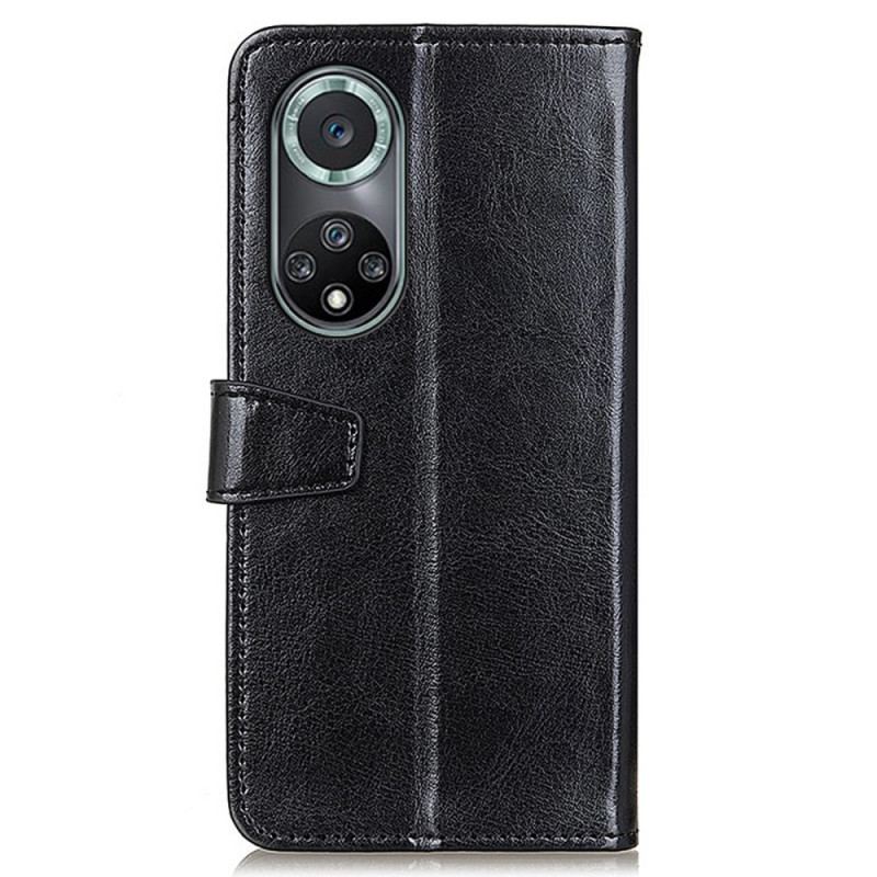 Capa Folio Para Huawei Nova 9 Pro Efeito Couro Brilhante Simples