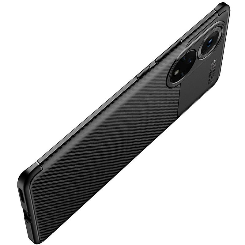Capa Para Huawei Nova 9 Pro Textura Flexível De Fibra De Carbono